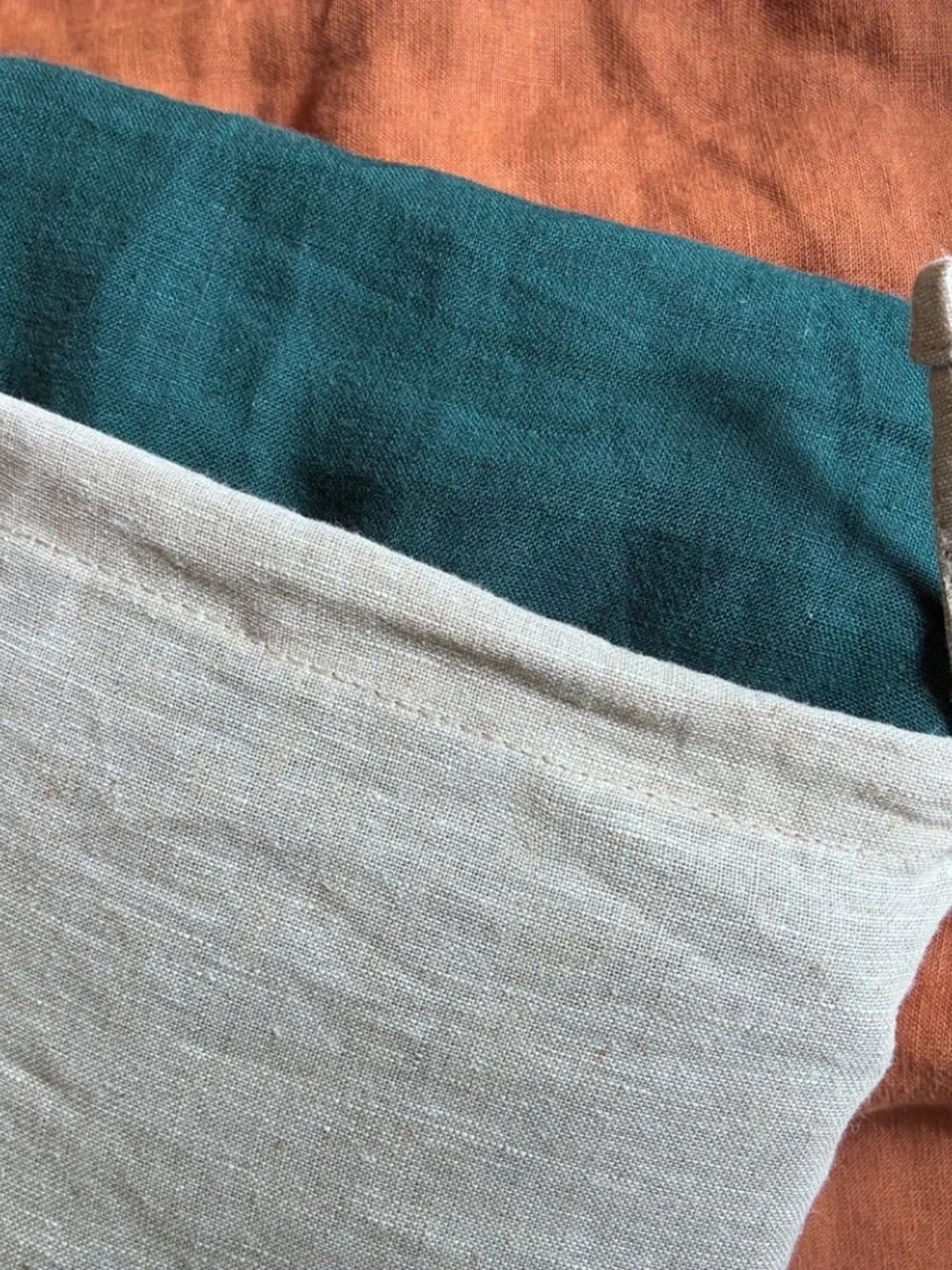 NWT Bed Threads 100% Flax Linen European Pillowcases Forest